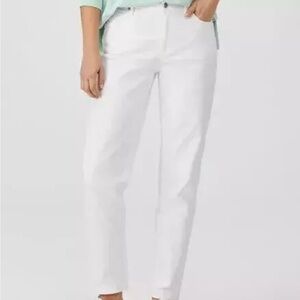 EILEEN FISHER Organic Cotton Denim High-Waist Jeans Pants sz 14 White